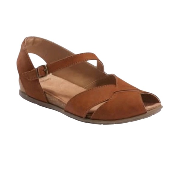 NWT! Earth Origins Brown Palomos Percy Wedge Sandal - Picture 1 of 4